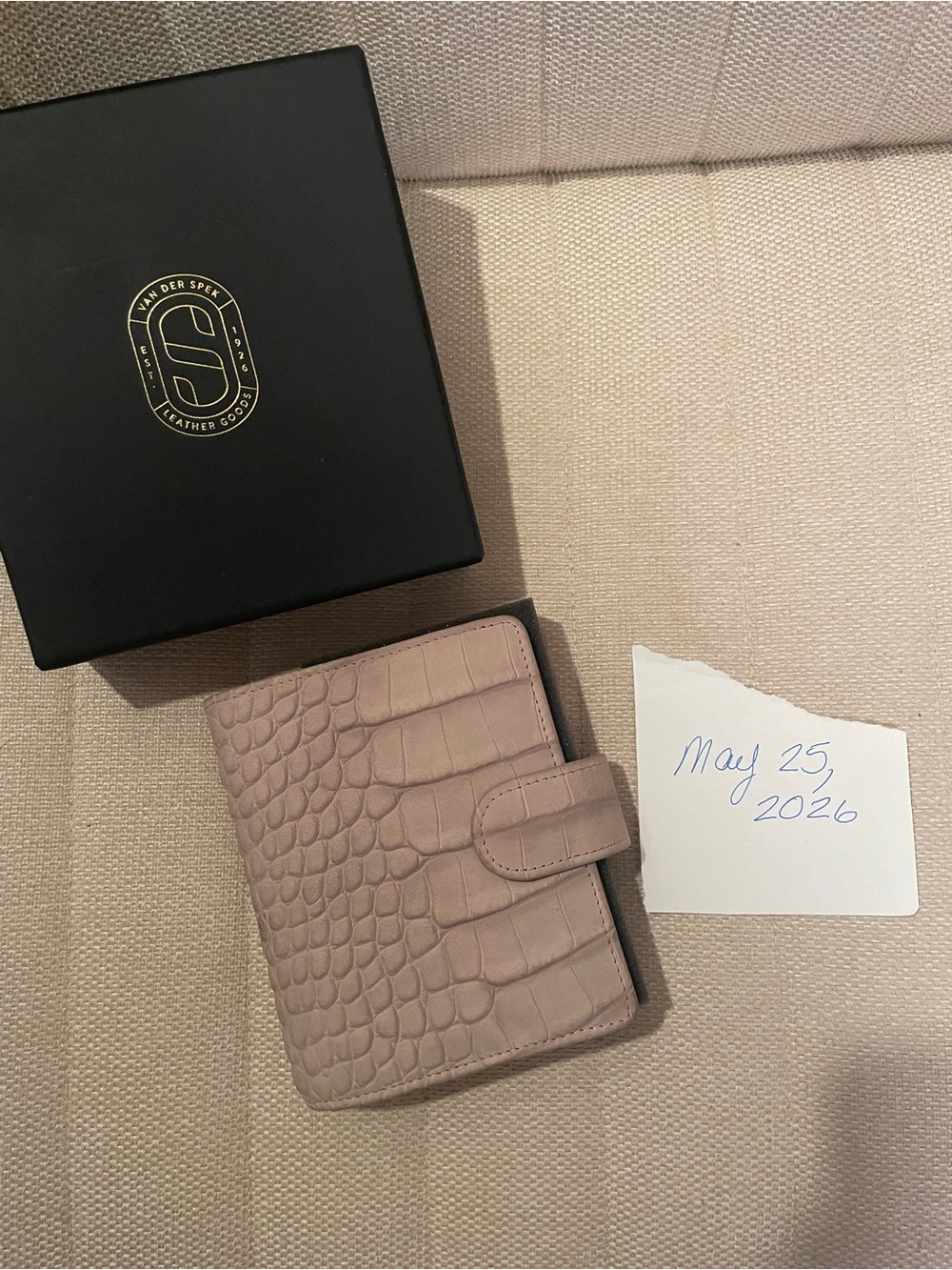Van Der Spek Stardust Croco Suede Leather Planner Junior